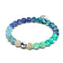 Blaues Ombre | 925 Sterling Silber | Glühwürmchen-Glasarmband